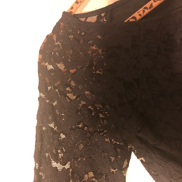NEW Express Black Lace Crop Top - M - Picture 4 of 8
